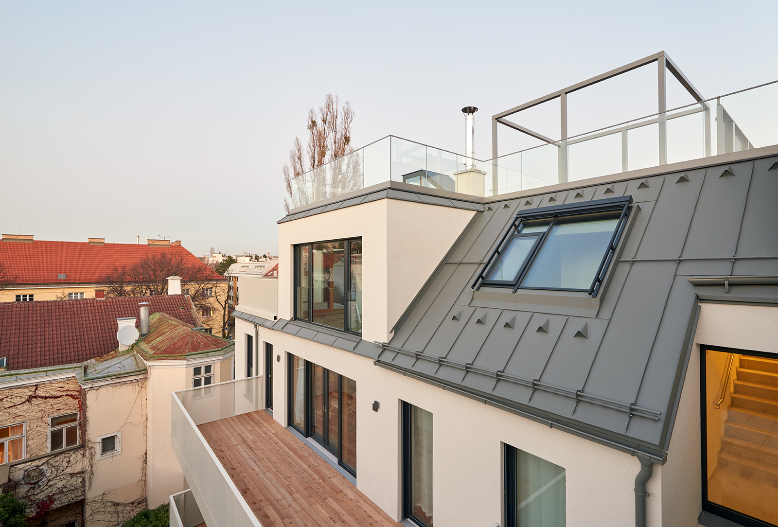 Neubau Währing - Dachterrasse und Aufbau